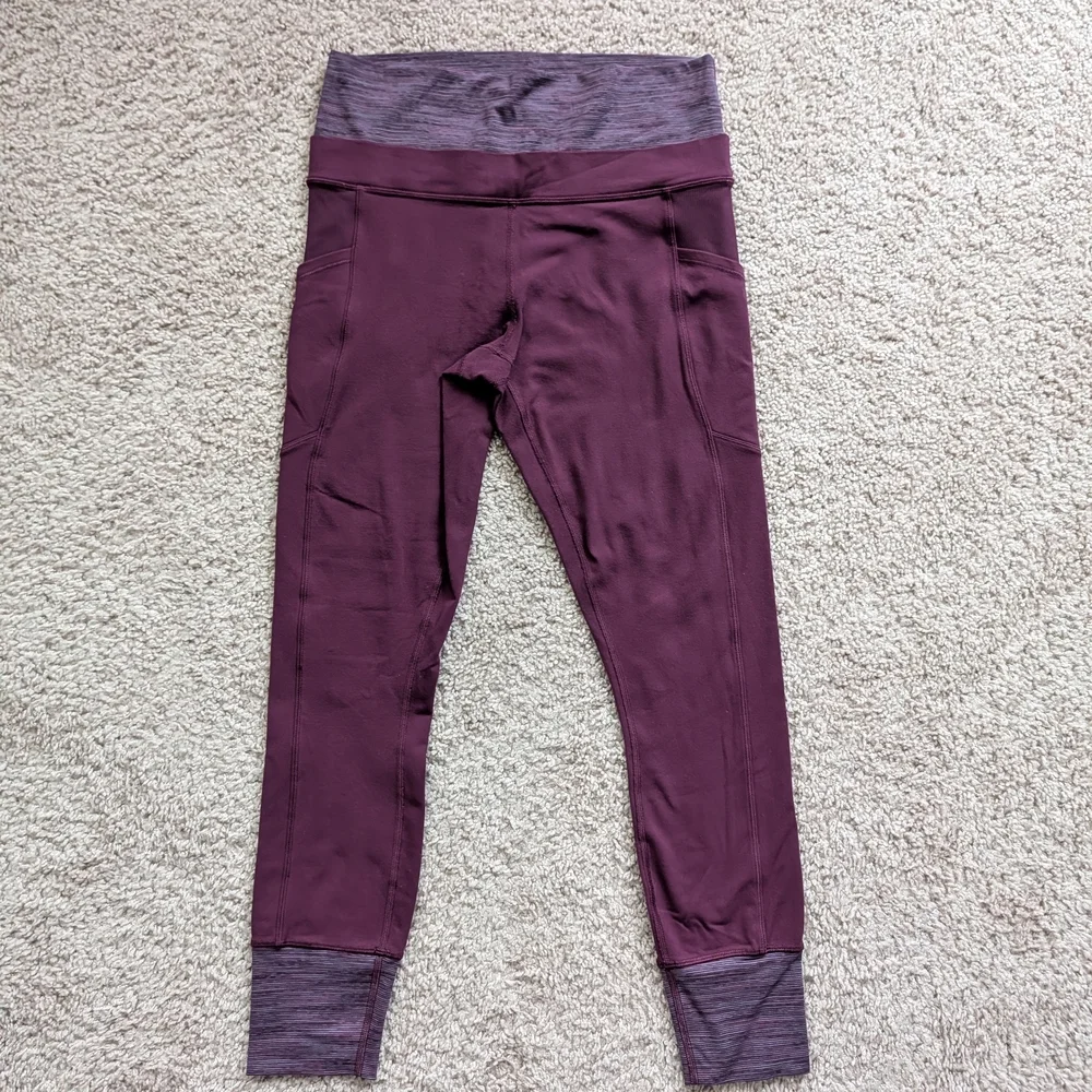 Lululemon En Route Plum Wee Are From Space September Plum Leggings Size 8/10